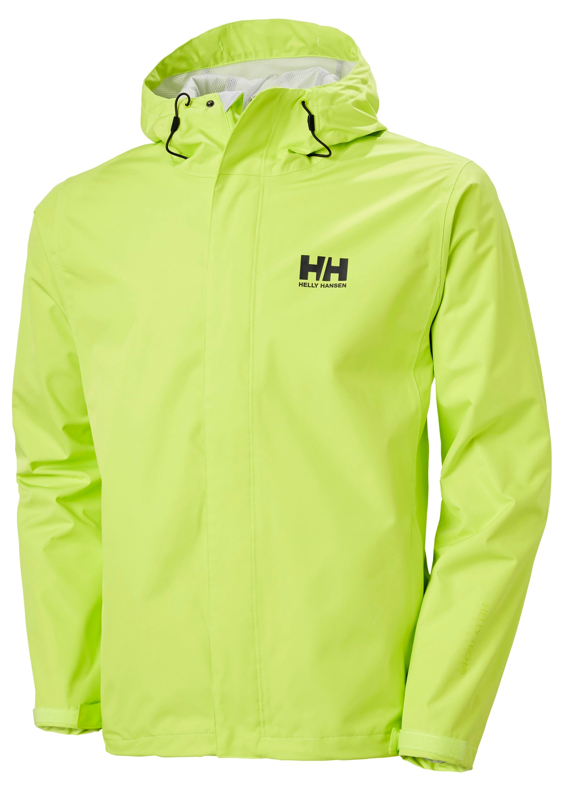 Helly Hansen Men's Seven J Rain Jacket in Azid Lime from the front