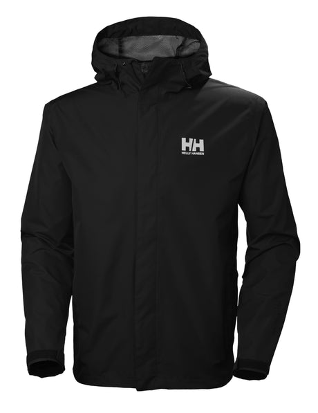 Helly Hansen Men's Seven J Rain Jacket in Black from the front