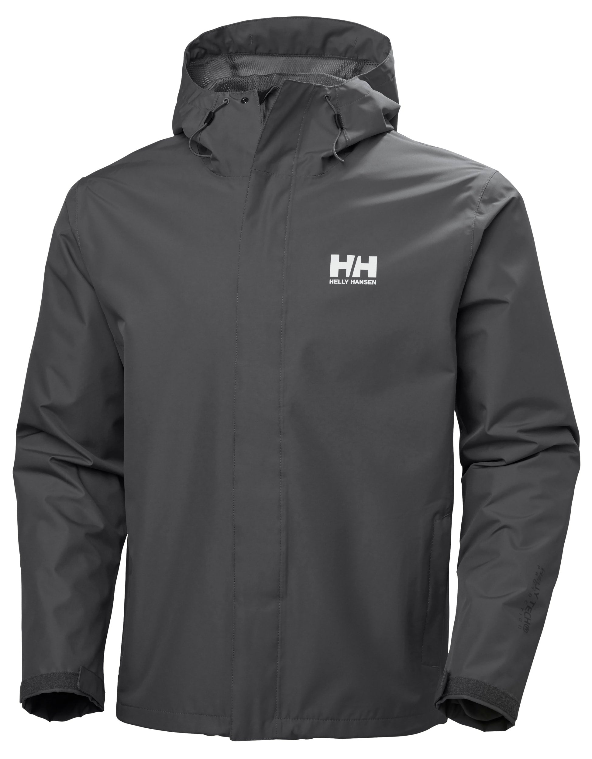 Helly Hansen Men's Seven J Rain Jacket in Charcoal from the front