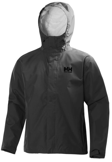 Helly Hansen Men's Seven J Rain Jacket in Ebony from the front