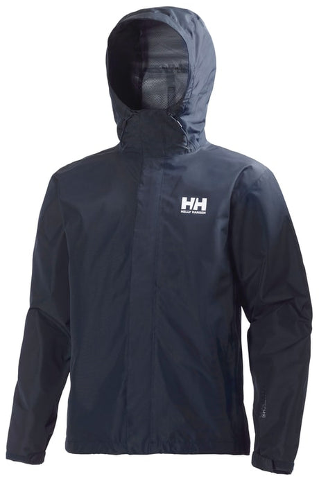 Helly Hansen Men's Seven J Rain Jacket in Navy from the front
