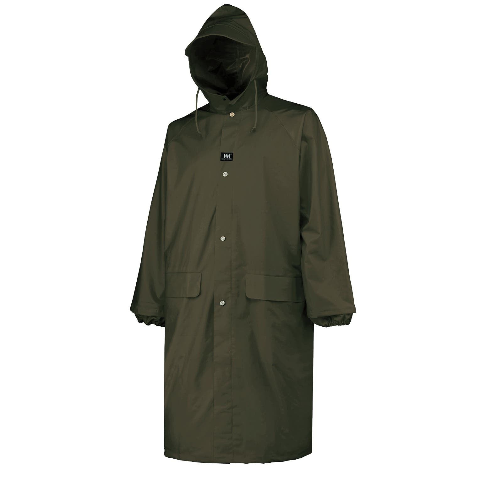 Helly Hansen Men's Woodland Rainwear Coat in Army Green from the front