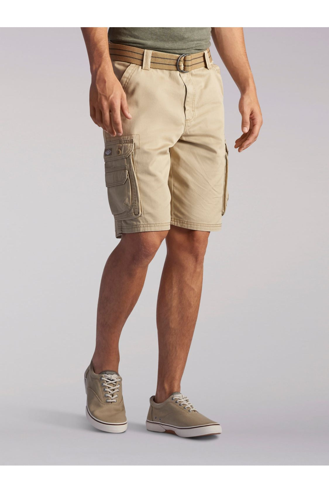 Big and Tall Wyoming Cargo Short in Buff from Front View