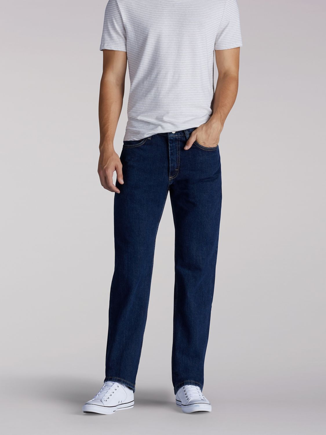 Men s Lee Relaxed Fit Straight Leg Jean Cotton Five Pocket
