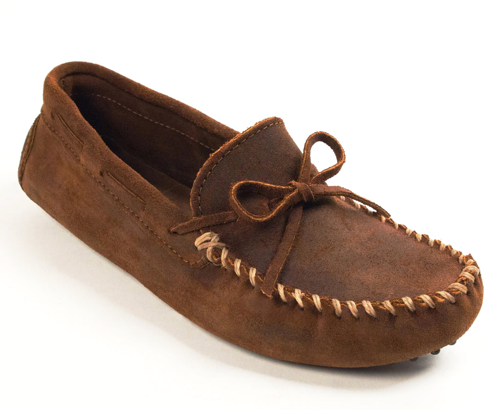 Classic Driver Moccasin in Brown Ruff from 3/4 Angle View