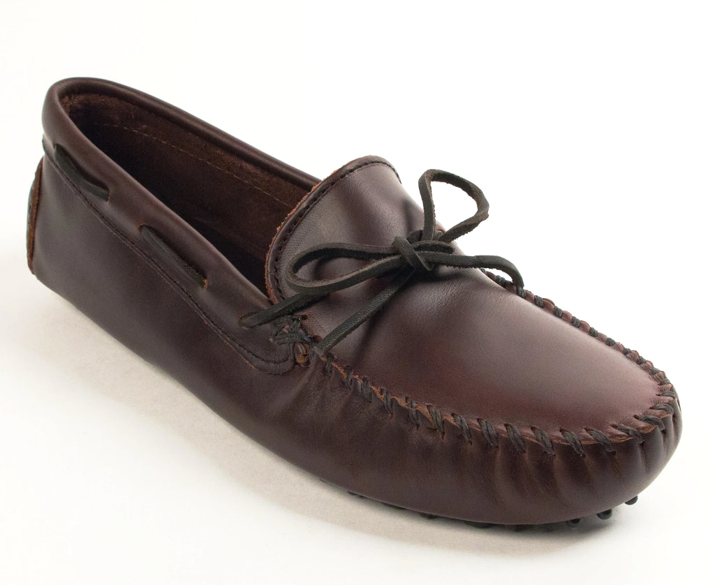 Classic Driver Moccasin in Dark Brown from 3/4 Angle View