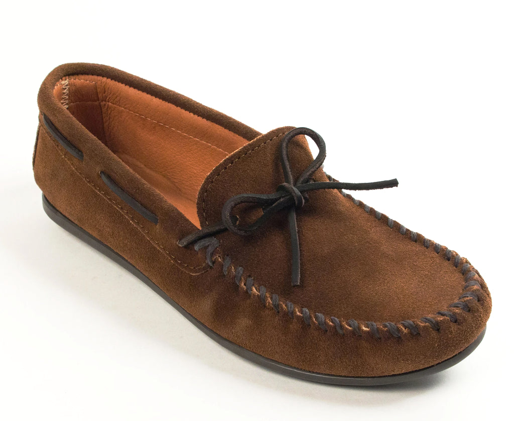 Classic Moccasin in Dusty Brown from 3/4 Angle View