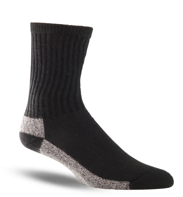Thorogood Men's 3-Pack Crew Uniform Sock in Black from the side