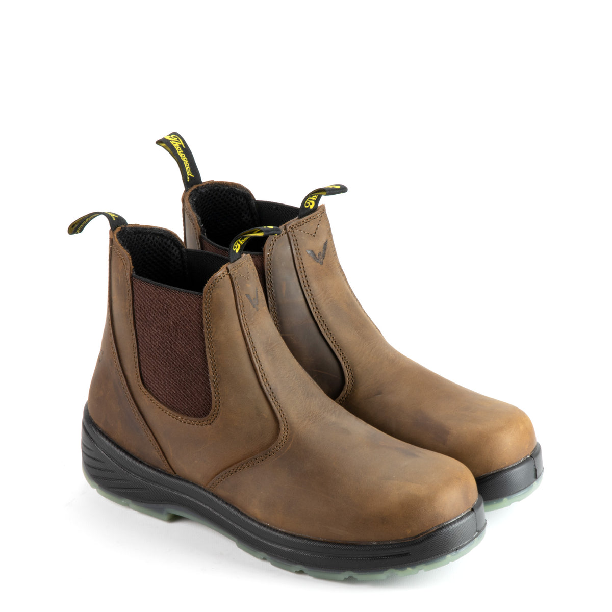 Thorogood 804-3166 Men's Thoro-Flex Series 6" Quick Release Pull-On Composite Safety Toe Work Boot in Trail Crazyhorse from the side