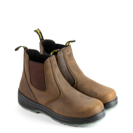 Thorogood 804-3166 Men's Thoro-Flex Series 6" Quick Release Pull-On Composite Safety Toe Work Boot in Trail Crazyhorse from the side