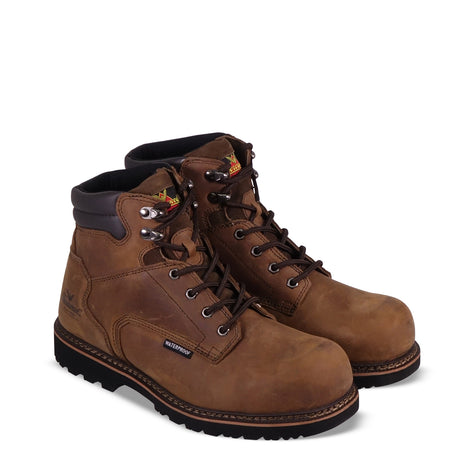 Thorogood 804-3236 Men's V-Series 6" Waterproof Semi-oblique Composite Toe Work Boot in Brown Crazyhorse from the side