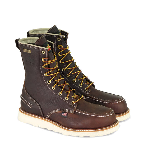 Thorogood 804-3800 Men's 1957 Series 8" Moc Toe MAXWear Wedge™ Waterproof Safety Toe Work Boot in Briar Pitstop from the side