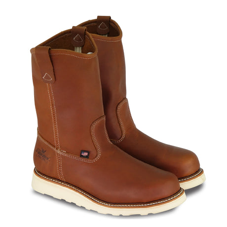 Thorogood 804-4205 Men's American Heritage 11" Wellington MAXWear Wedge™ Steel Safety Toe Work Boot in Tobacco from the side