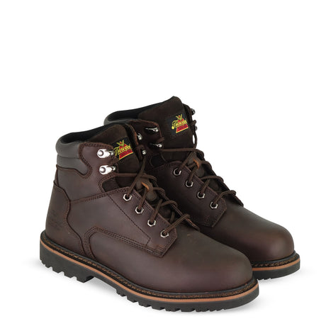 6" Work Boot Safety Toe in Brown color from the side view
