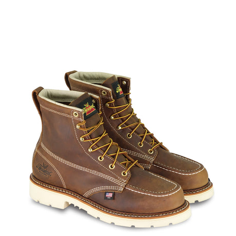 Thorogood 804-4375 Men's American Heritage 6" Moc Toe MAXWear 90™ Steel Safety Toe Work Boot in Trail Crazyhorse from the side