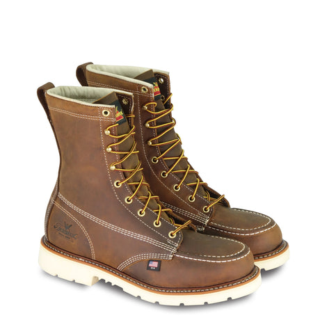Thorogood 804-4378 Men's American Heritage 8" Moc Toe MAXWear 90™ Steel Safety Toe Work Boot in Trail Crazyhorse Leather from the side