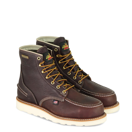 Thorogood 814-3600 Men's 1957 Series 6" Moc Toe MAXWear Wedge™ Waterproof Non-Safety Toe Work Boot in Briar Pitstop from the side