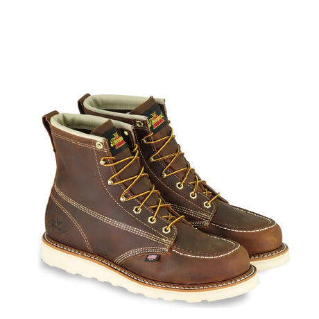 Thorogood 814-4203 Men's American Heritage 6" Brown Moc Toe MAXWear Wedge™ Non-Safety Toe Work Boot in Trail Crazyhorse from the side