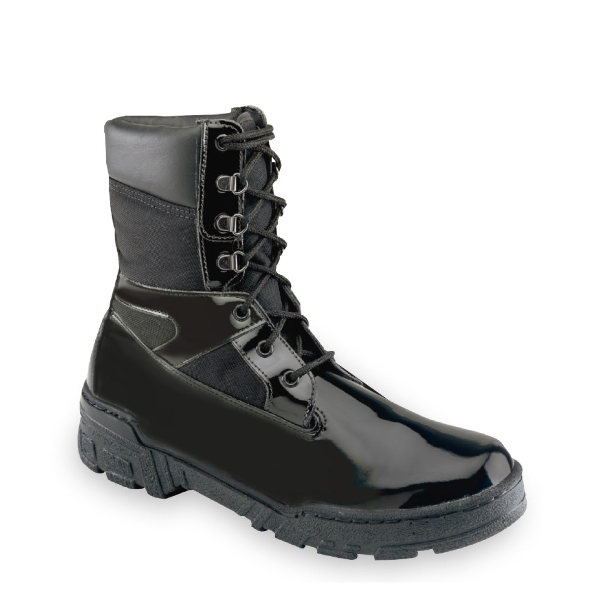 Uniform Classics - 8" Poromeric Commando Plus in Black color from the side view