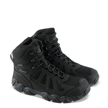 Thorogood 834-6295 Men's Crosstrex Series 6" Side Zip BBP Waterproof Uniform Boot in Black/Grey from the side