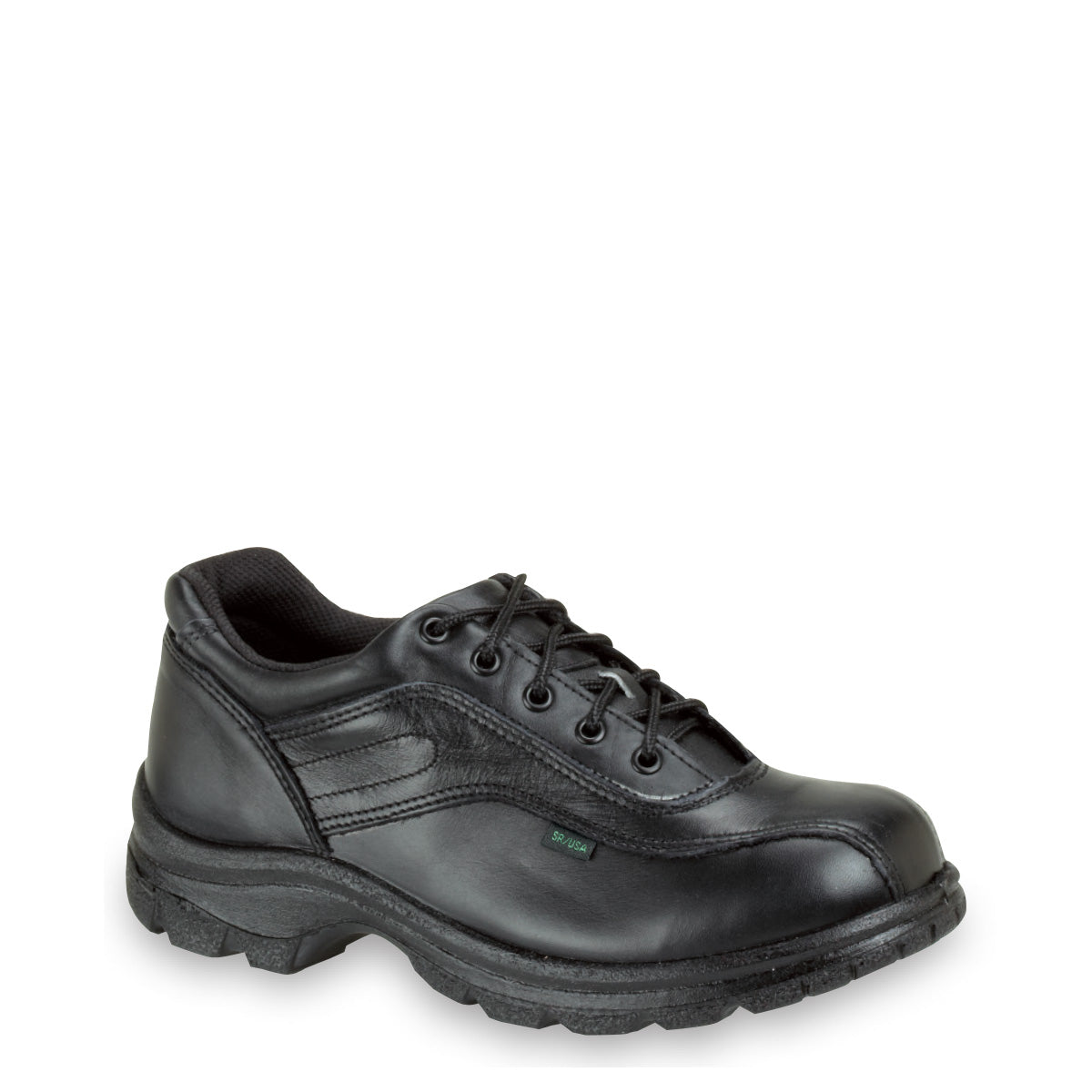Thorogood 834-6908 Men's Soft Streets™ Series Double Track Oxford Uniform Shoe in Black from the side