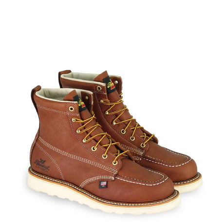 Thorogood Men's American Heritage 6" Moc Toe MAXWear Wedge™ Non-Safety Toe Work Boot in Tobacco from the side