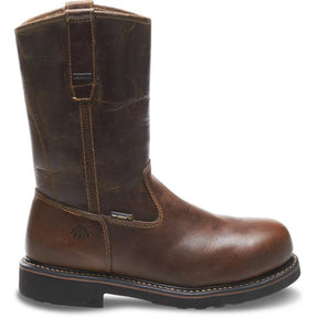 Men's Wolverine Brek Durashocks Waterproof Wellington Steel Toe EH Work Boot in Brown