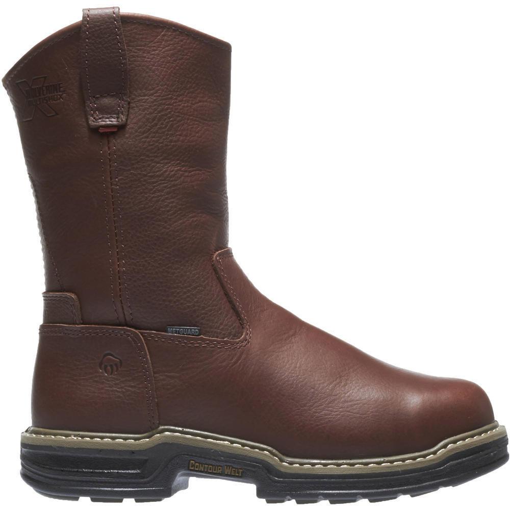 Men's Wolverine Darco Waterproof Steel Toe Wellington Boot in Brown