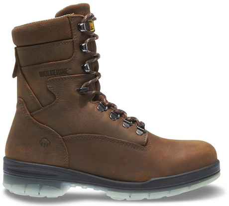 Men's Wolverine Durashocks Waterproof Insulated Steel Toe 8 Work Boot in Brown