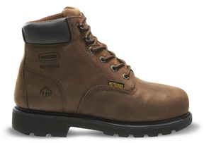 Men's Wolverine Mckay Waterproof Steel Toe 6 Work Boot in Brown