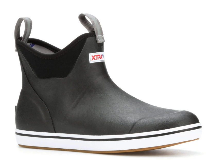 Men's Xtratuf 6" Ankle Deck Boot in Black from the side