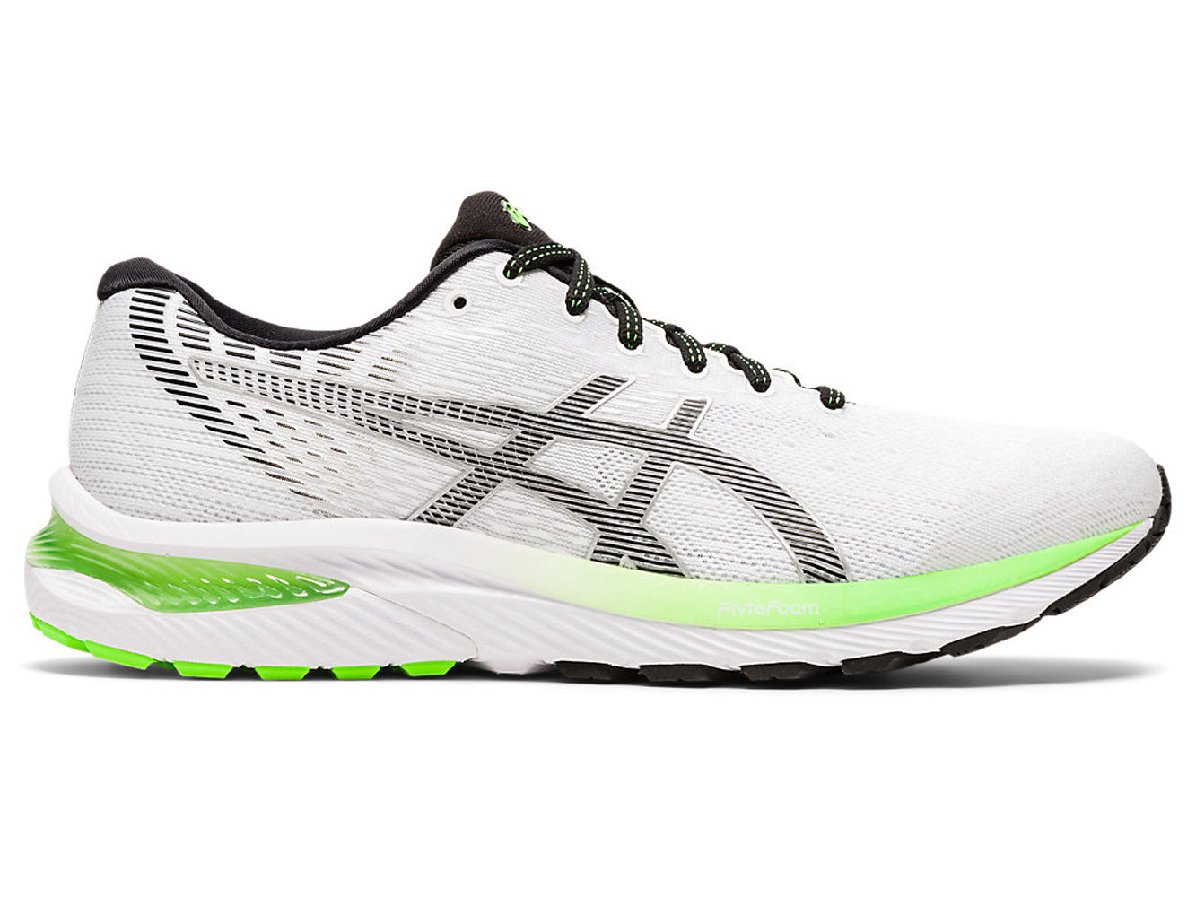 Men's Asics GEL-Cumulus 22 Running Shoe in White/Black from the side