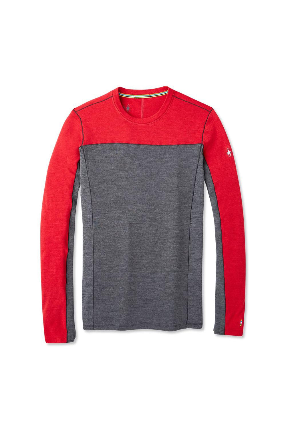 Men's Smartwool Merino Sport 250 Long Sleeve Crew Shirt in Chili Pepper Heather from the front