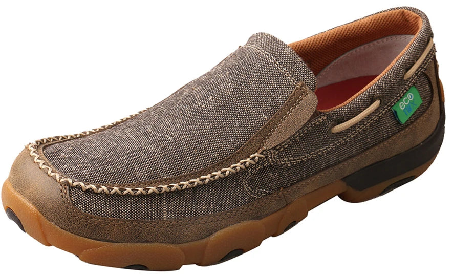 Men's Twisted X Slip-On Driving Moccasins Shoe in Dust from the front
