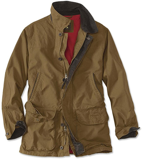 Orvis Heritage Field Coat in Tobacco from front view