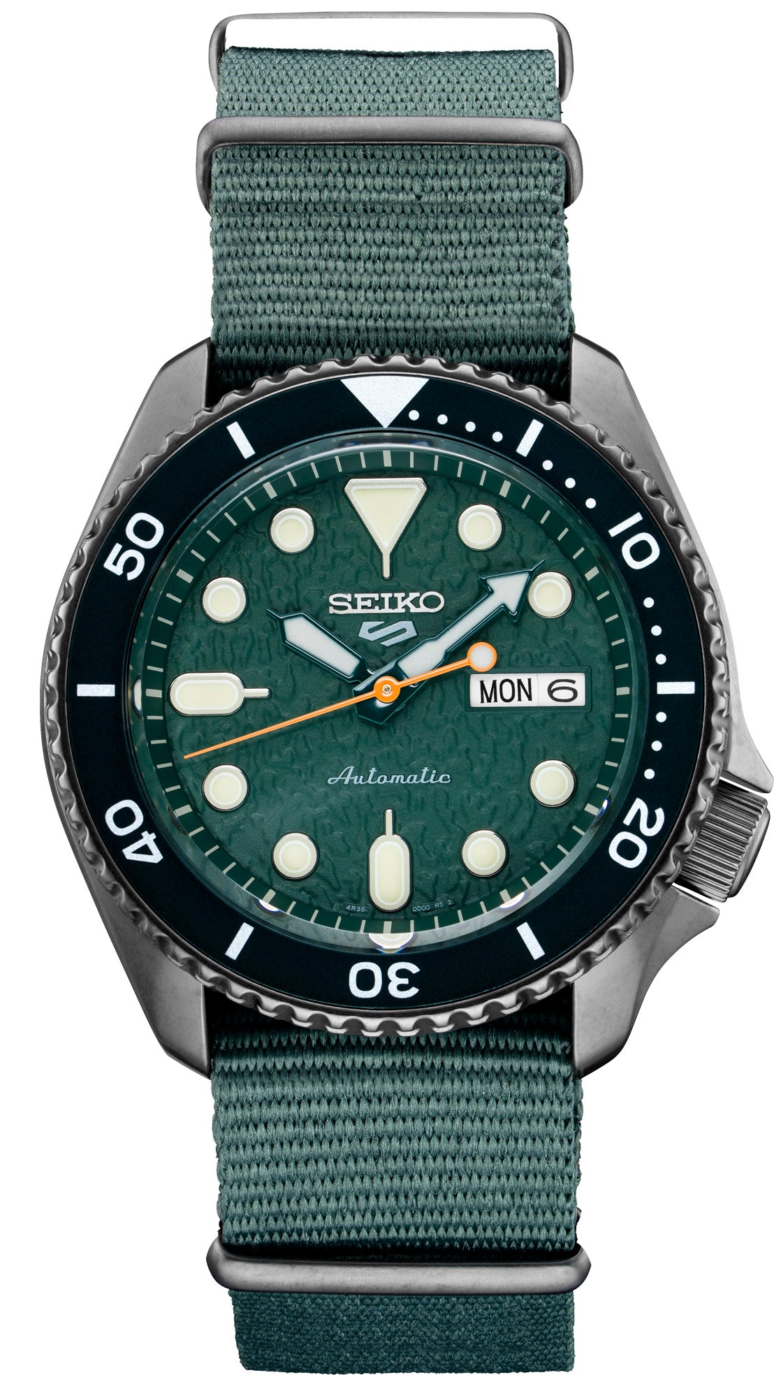 Seiko 5 Sports Men's Stainless Watch in color Green from the front view