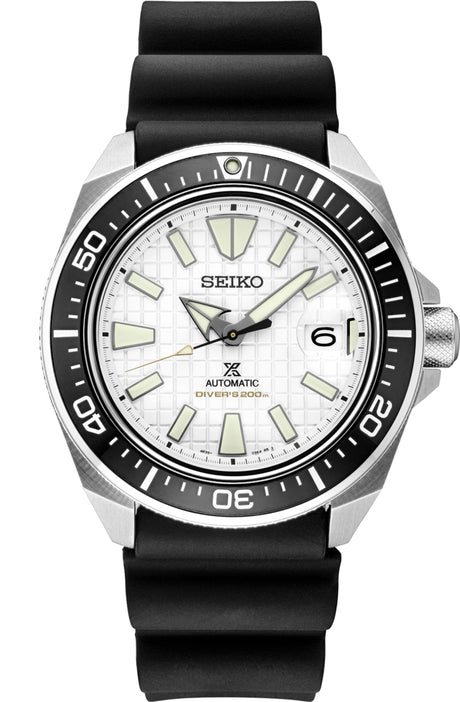Seiko Men's Prospex Stainless Watch in color Black from the front view