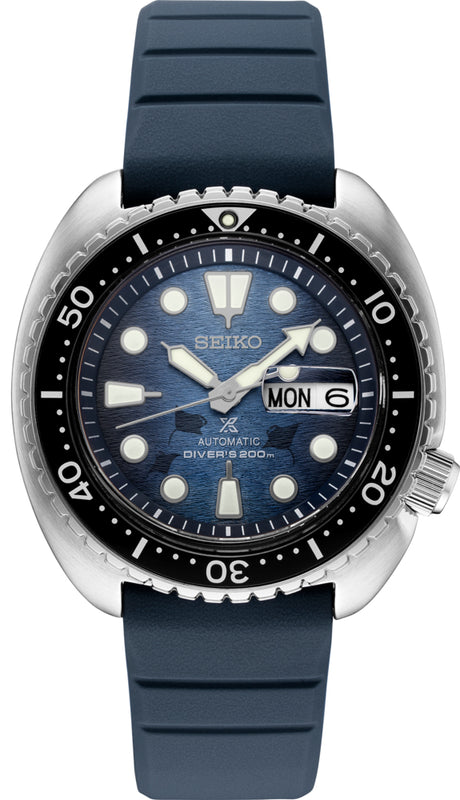 Seiko Men's Prospex Stainless Watch in color Blue from the front view