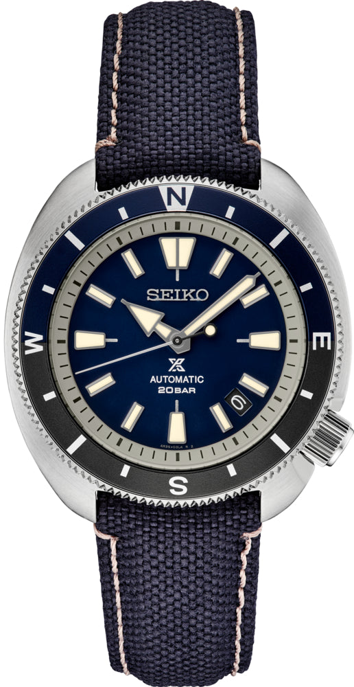 Seiko Men's Prospex Stainless Watch in color Blue from the front view