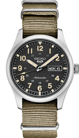 Seiko 5 Sports Men's Stainless Watch in color Tan from the front view