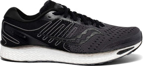 Saucony Men's Freedom 3 Running Shoe in Black White Side Angle View