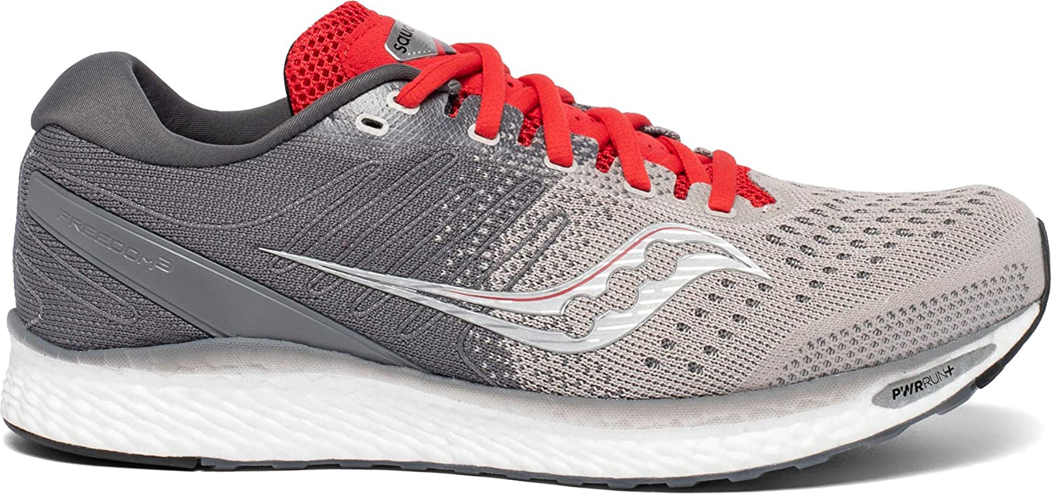Saucony Men's Freedom 3 Running Shoe in Moonrock Red Side Angle View