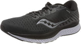 Saucony Men's Guide 13 Running Shoe in Black White Side Angle View