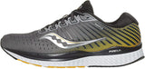 Saucony Men's Guide 13 Running Shoe in Grey Yellow Side Angle View
