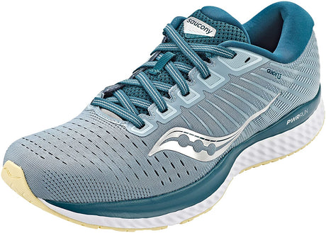 Saucony Men's Guide 13 Running Shoe in Mineral Deep Teal Side Angle View