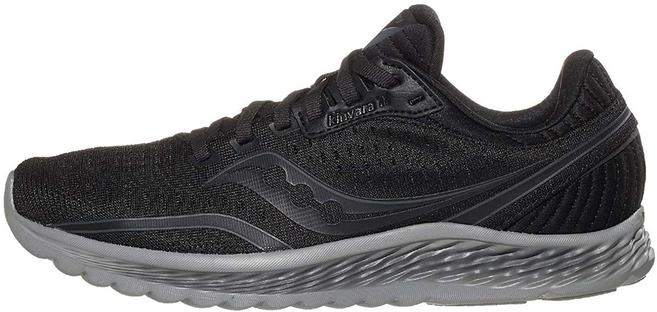 Saucony Women's Kinvara 11 Running Shoe in Blackout Side Angle View