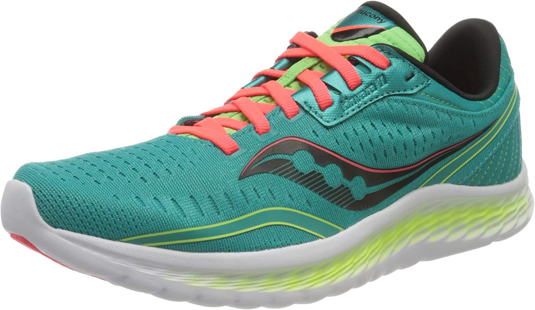 Saucony Women's Kinvara 11 Running Shoe in Blue Mutant Side Angle View