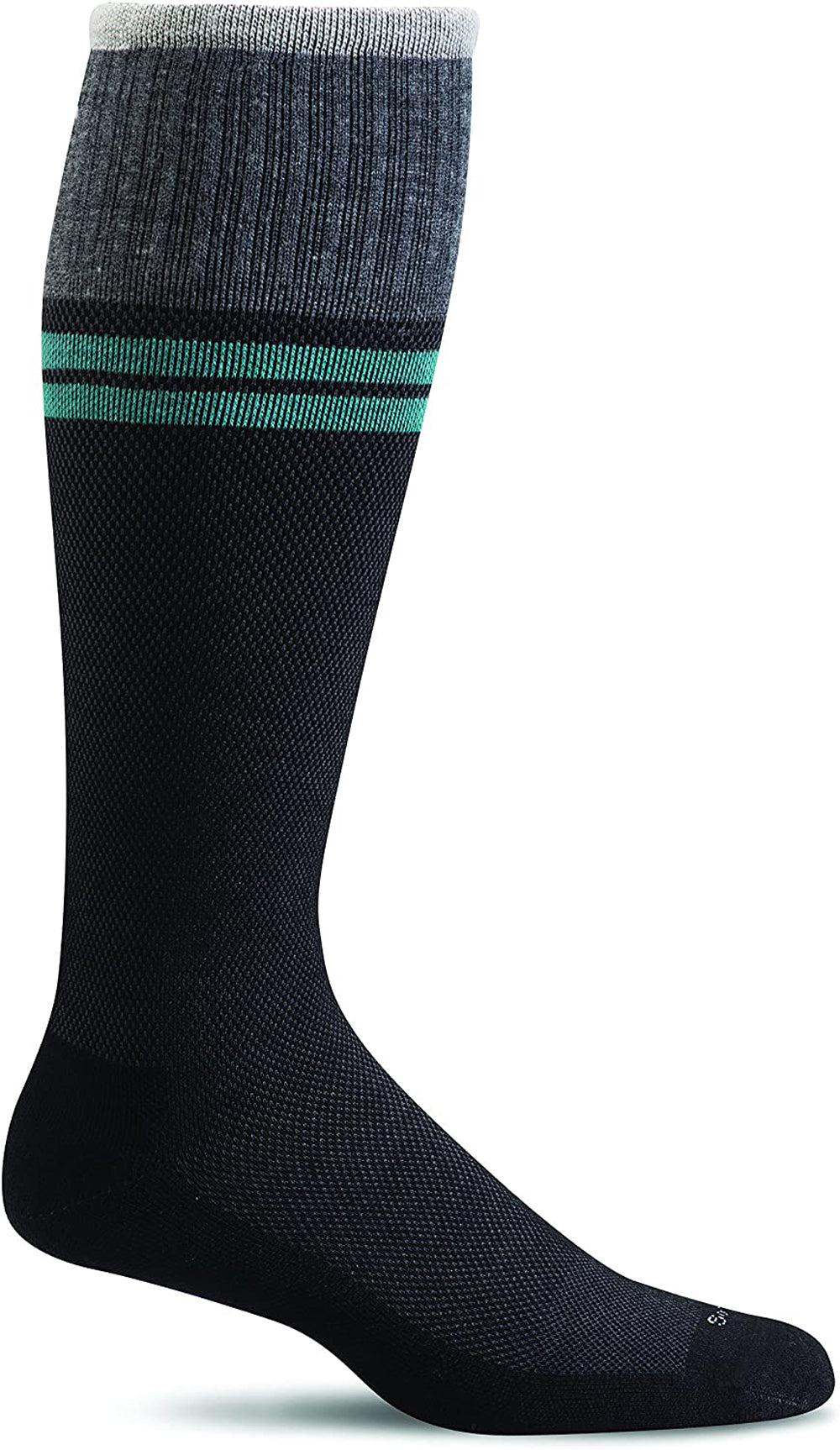 Sockwell Men's Sportster Compression Sock in Black 2 Side Angle View