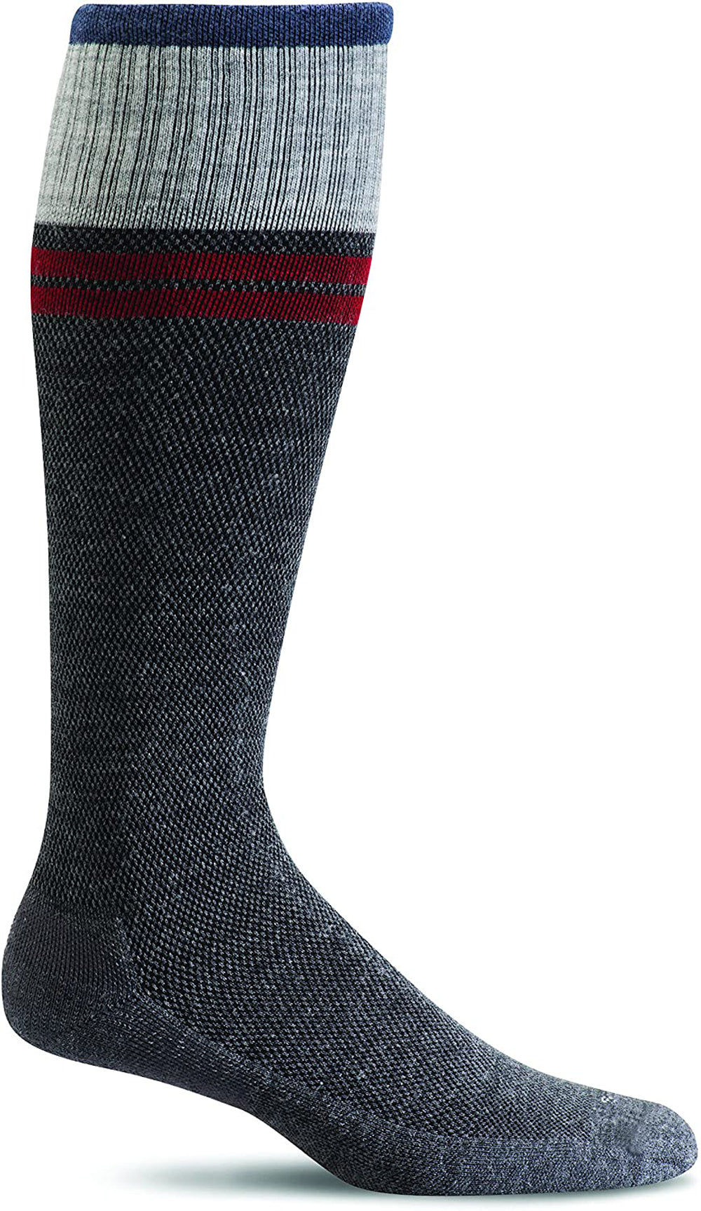 Sockwell Men's Sportster Compression Sock in Charcoal Side Angle View