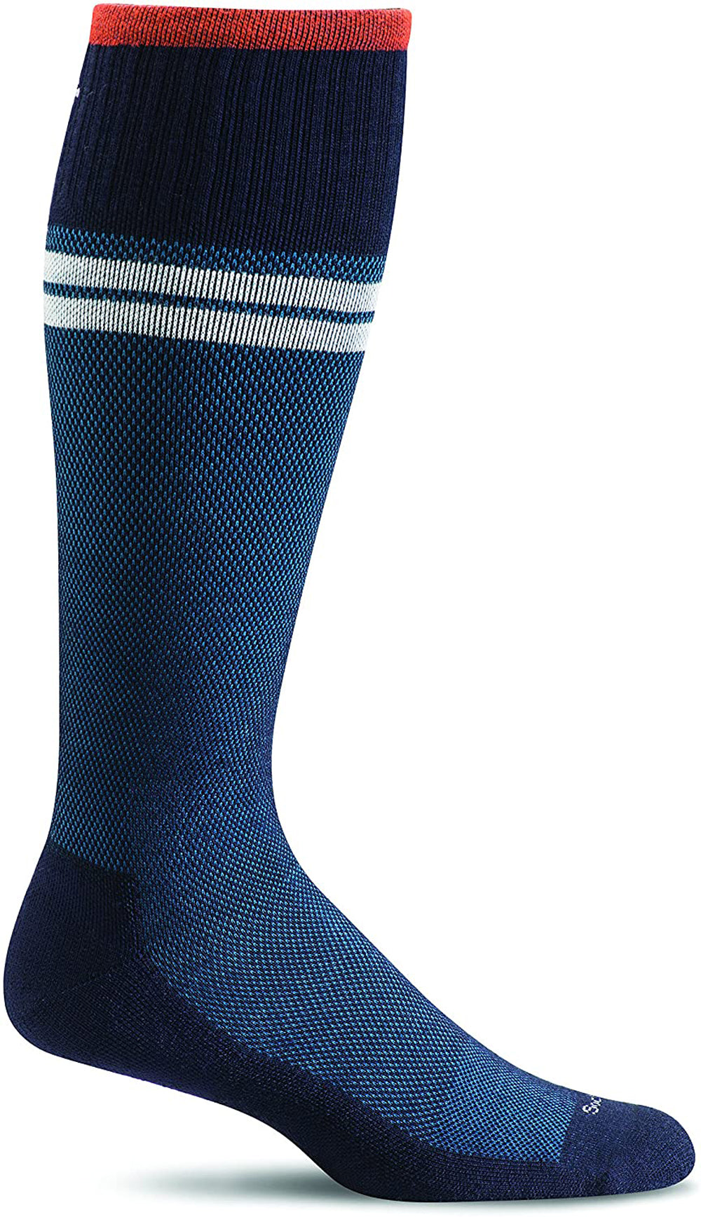 Sockwell Men's Sportster Compression Sock in Navy Side Angle View